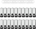 USB Flash Drives 4GB 20 Pack, Wooolken USB 2.0 Thumb Drives with Keychains Memory Stick USB Drive Pendrive for PC Laptop Computer (Black)