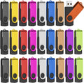 EASTBULL Flash Drives Bulk 16GB USB Thumb Drive 50 Pack USB 2.0 Memory Stick Swivel Pen Drive with Lanyard for Storage and Backup (16GB 50 Colors)