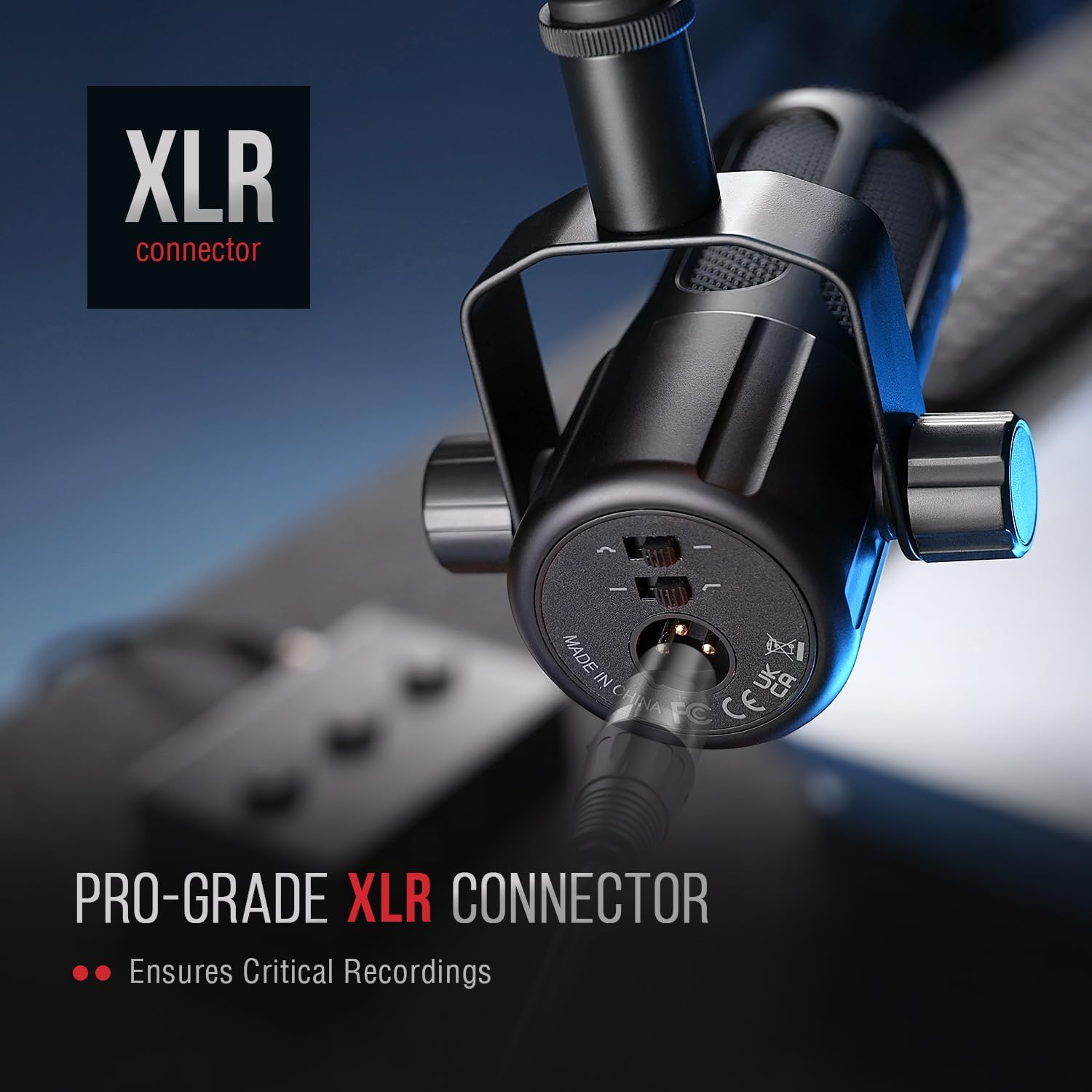 FIFINE XLR Dynamic Microphone, Studio Vocal Mic for Recording, All Metal XLR Podcast Microphone with Mid-Boost, Low-Cut Filter for Voice-Over, Compatible with Mixer/Audio Interface-AmpliTank TANK1