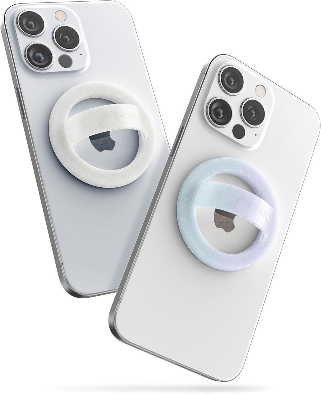 2-Pack Magnetic Phone Grip Holders Compatible with MagSafe, Soft-Touch Silicone Finger Loops for iPhone, Comfortable and Secure Fit (Clear Sparkle & Gradient Candy)