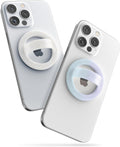 2-Pack Magnetic Phone Grip Holders Compatible with MagSafe, Soft-Touch Silicone Finger Loops for iPhone, Comfortable and Secure Fit (Clear Sparkle & Gradient Candy)
