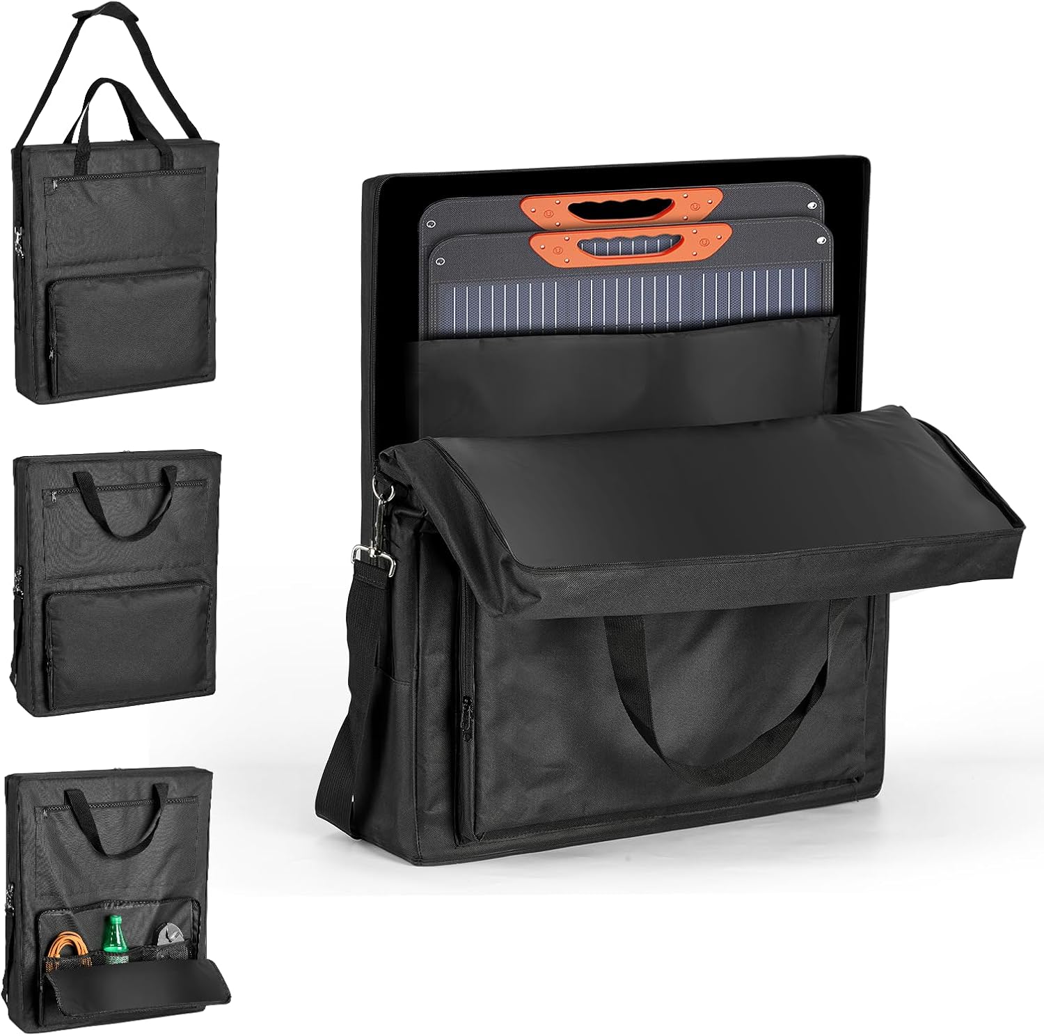 Bag for Portable Solar Panel 100w 200w,Waterproof Solar Panel Carrying Case Compatible with Jackery Solarsaga,Padded Travel Solar Protector Case with Accessory Pocket