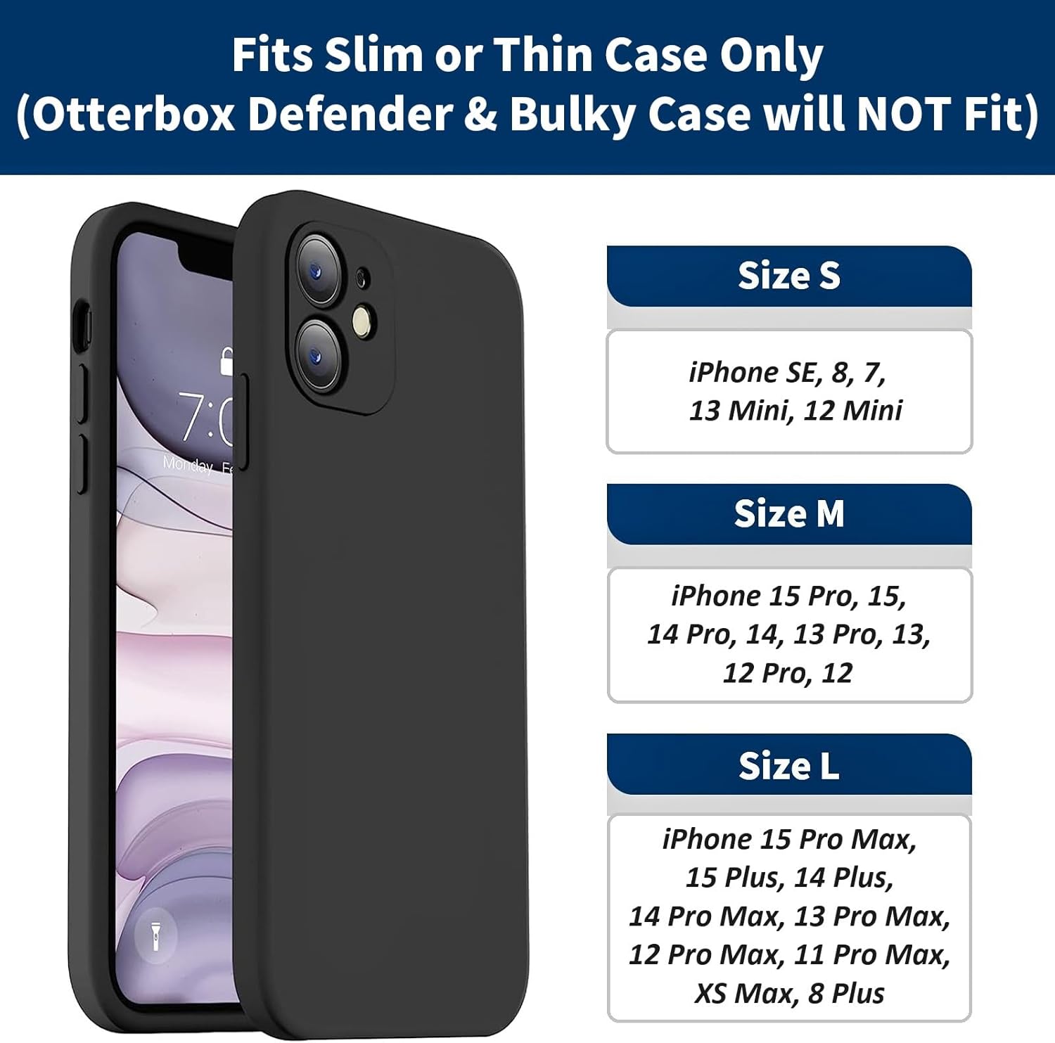 Holster for iPhone 17 Air, 17 Pro, 17, 16e, 16, 16 Pro, 15, 15 Pro, 14, 14 Pro, 13, 13 Pro - Leather Holster Case with Belt Clip, Pouch with Magnetic Closure (Fits Slim/Thin Case Only)