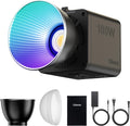ULANZI 100W RGB Portable LED Video Light w DC Power Adapter, 111Wh Build-in Battery Metal Mini Adjustable Color Temperature COB Continuous Output Lighting Handheld Spotlight 2700K-6500K for Video