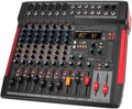Pyle Professional DJ Audio Mixer Controller - 8Channel DJ Controller Sound Mixer w/ DSP 380 Preset Effects, Recording, USB, 6 XLR Mic/Line Input, AUX, FX Processor MP3 Player, Headphone Jack - PMX648