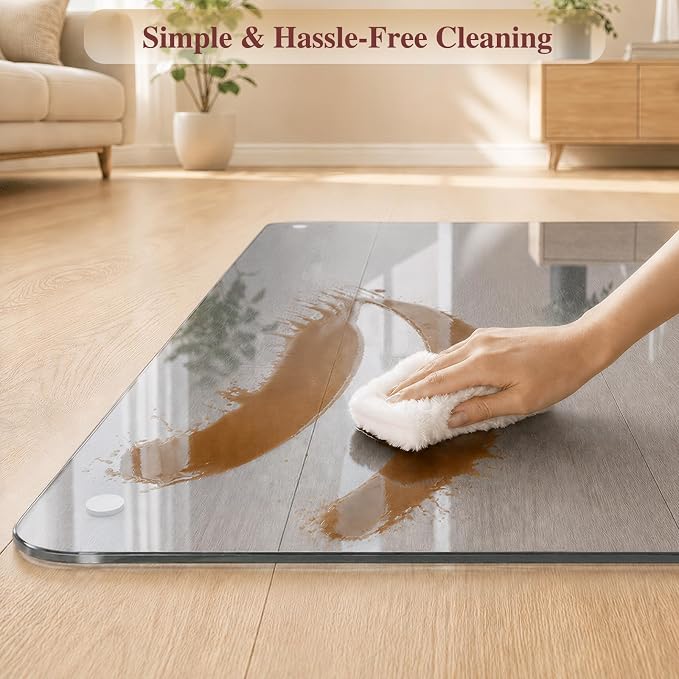 Tempered Glass Chair Mat, Round Corner and Polished Edge - Image 6
