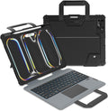 Nillkin Carry Go Keyboard Case for iPad Pro 13 inch (M4) 2024 with Handle, Rugged Case with Detachable Keyboard for iPad Pro 13, Magic Trackpad, 7 Colors Backlit, Camera Cover, Black