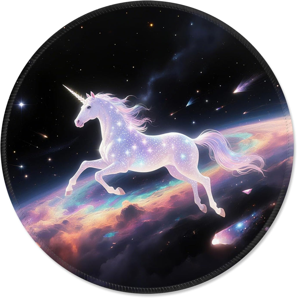 ITNRSIIET Mouse Pad Non-Slip Rubber Base Smooth Surface Stitched Edges Waterproof Durable Compatible with All Mice for Office & Gaming, Desk Accessory, Diameter 8.7 inch, Stellar