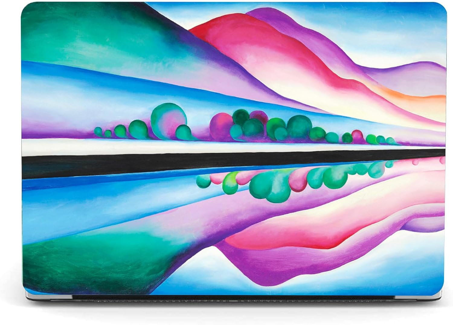 Berkin Arts Compatible with MacBook Air 13 inch Cover, 2022-2018 Release A1932 with Keyboard Cover & Screen Protector Cloisonnism Vivid Abstract Landscape (Lake George Reflection by O'Keeffe)