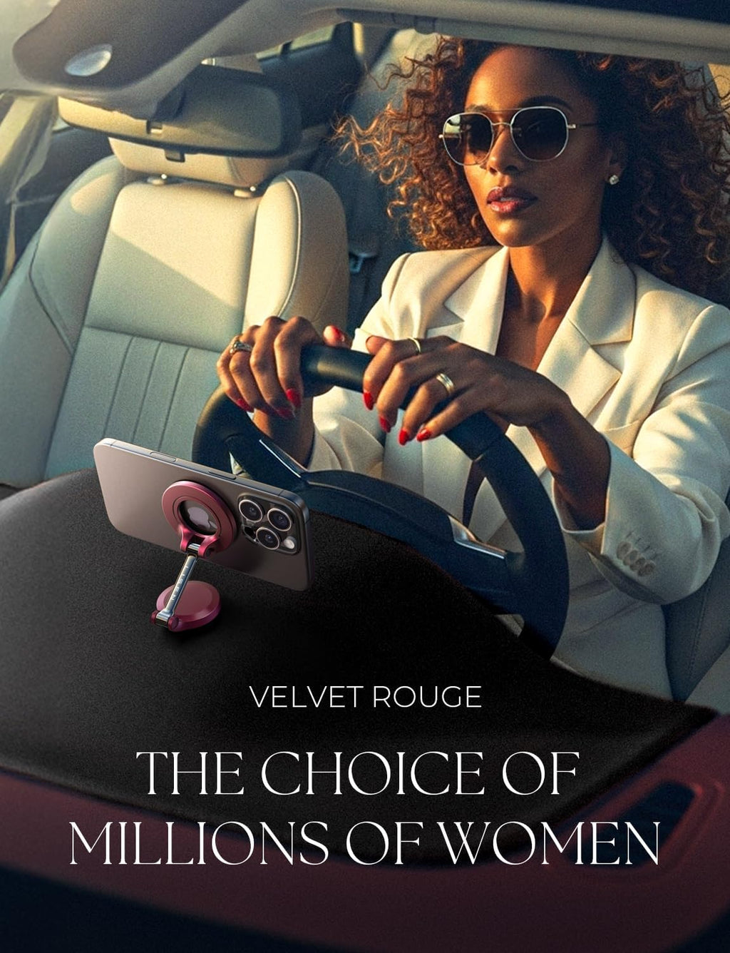 LISEN for Magsafe Car Mount, Ultra Magnetic Dashboard Phone Holder, Car Accessories for iPhone 16 Pro Max,Gifts for Men Women Him Her, Fit for iPhone16 Pro/Pro Max 15 14 13 12, Velvet Rouge