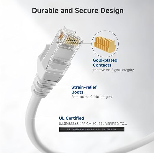 Cable Matters 10Gbps 5-Pack Snagless Short Cat 6 Ethernet Cable - 1ft - Image 4