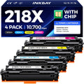 218X Toner Cartridge (with Chip) High Yield 4 Pack Replacement for HP 218X W2180X 218A W2180A Works with HP Color Laserjet Pro 3201dw MFP 3301fdw 3301sdw 3301cdw Printer Ink Black Cyan Yellow Magenta