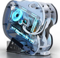 MegaPC Upgraded Open-Frame Mid-Tower Micro-ATX/Mini-ITX Gaming PC Case, Tempered Glass Side Panel, Pre-Installed ARGB PWM Fan, with USB3.0, USB-C, 240mm Radiator Support (White)