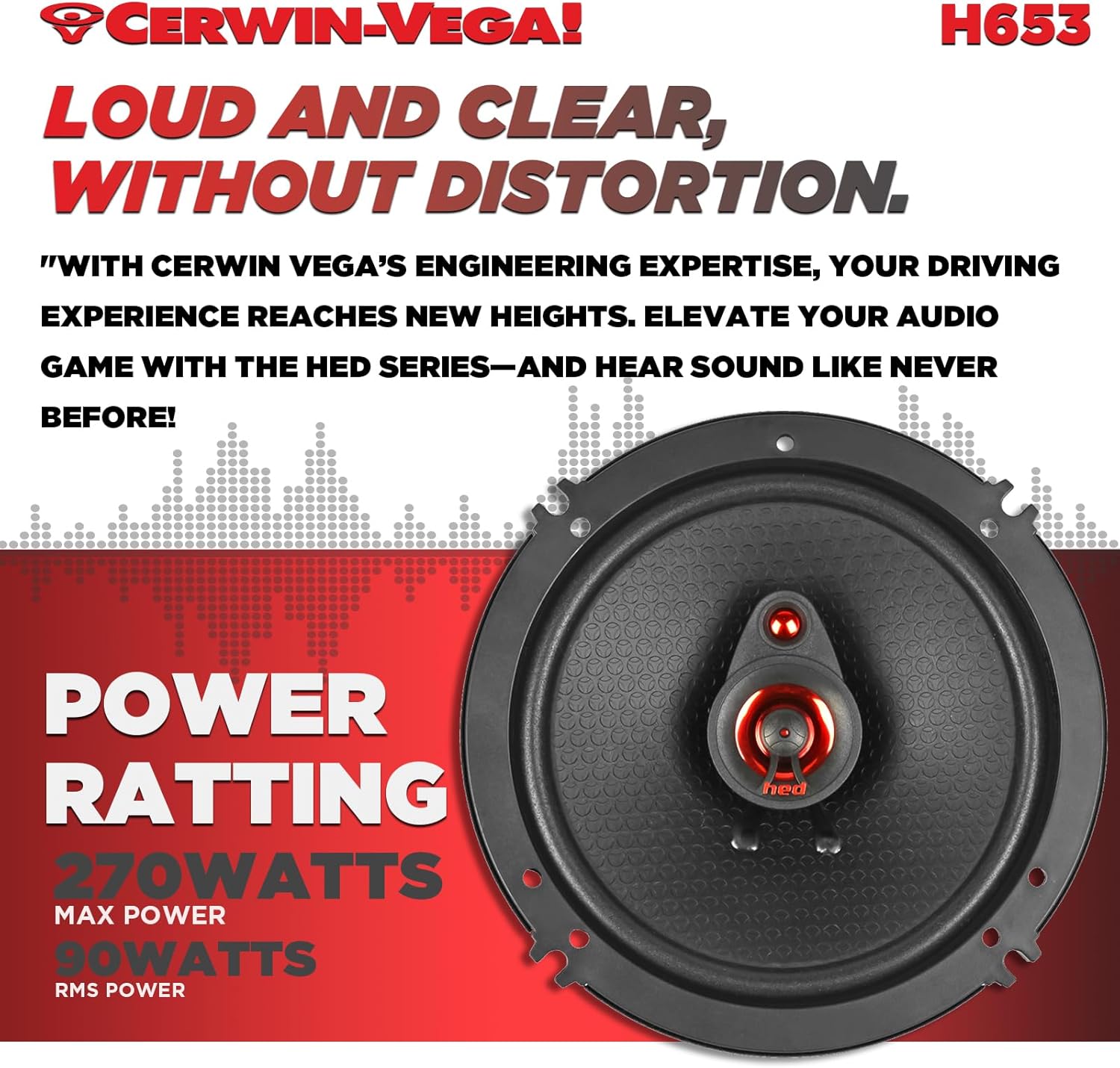 CERWIN-VEGA! HED 2025 Edition – 6.5” 3-Way Coaxial Full Range Speaker System - H653
