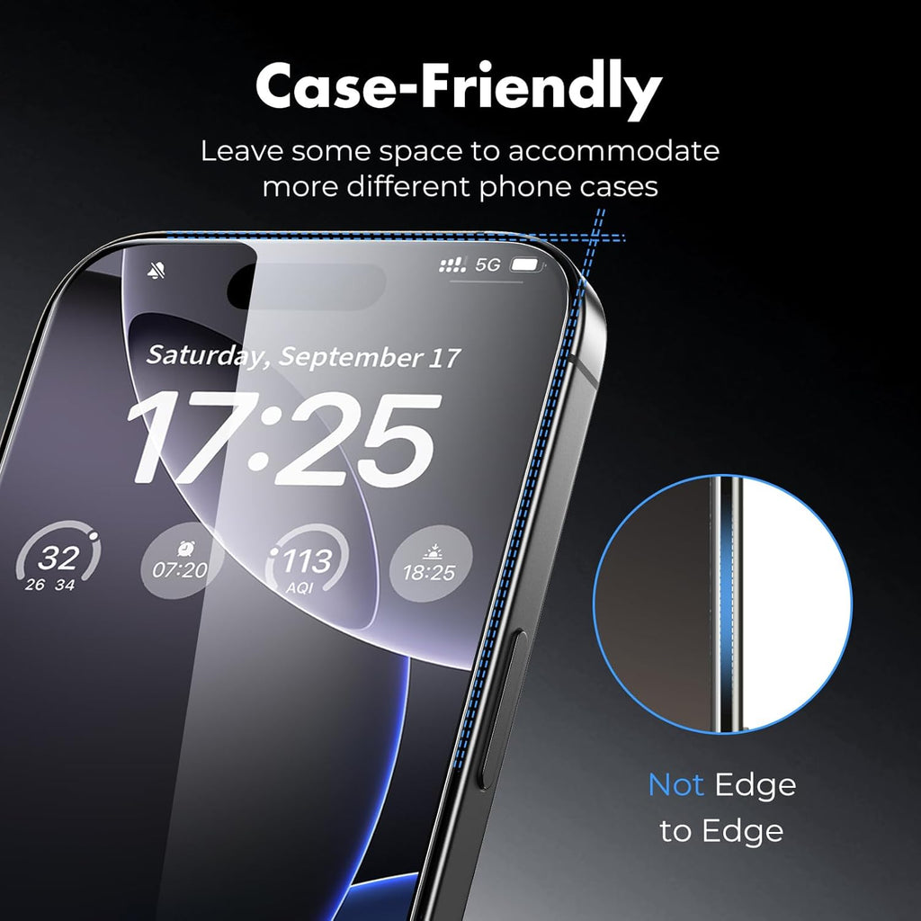 UNBREAKcable 3-Pack Screen Protector for iPhone 16 Pro Max, Double Shatterproof Tempered Glass [Easy Installation Frame] [9H Hardness] [99.99% HD Clear] [Case Friendly] for iPhone 6.9 inch