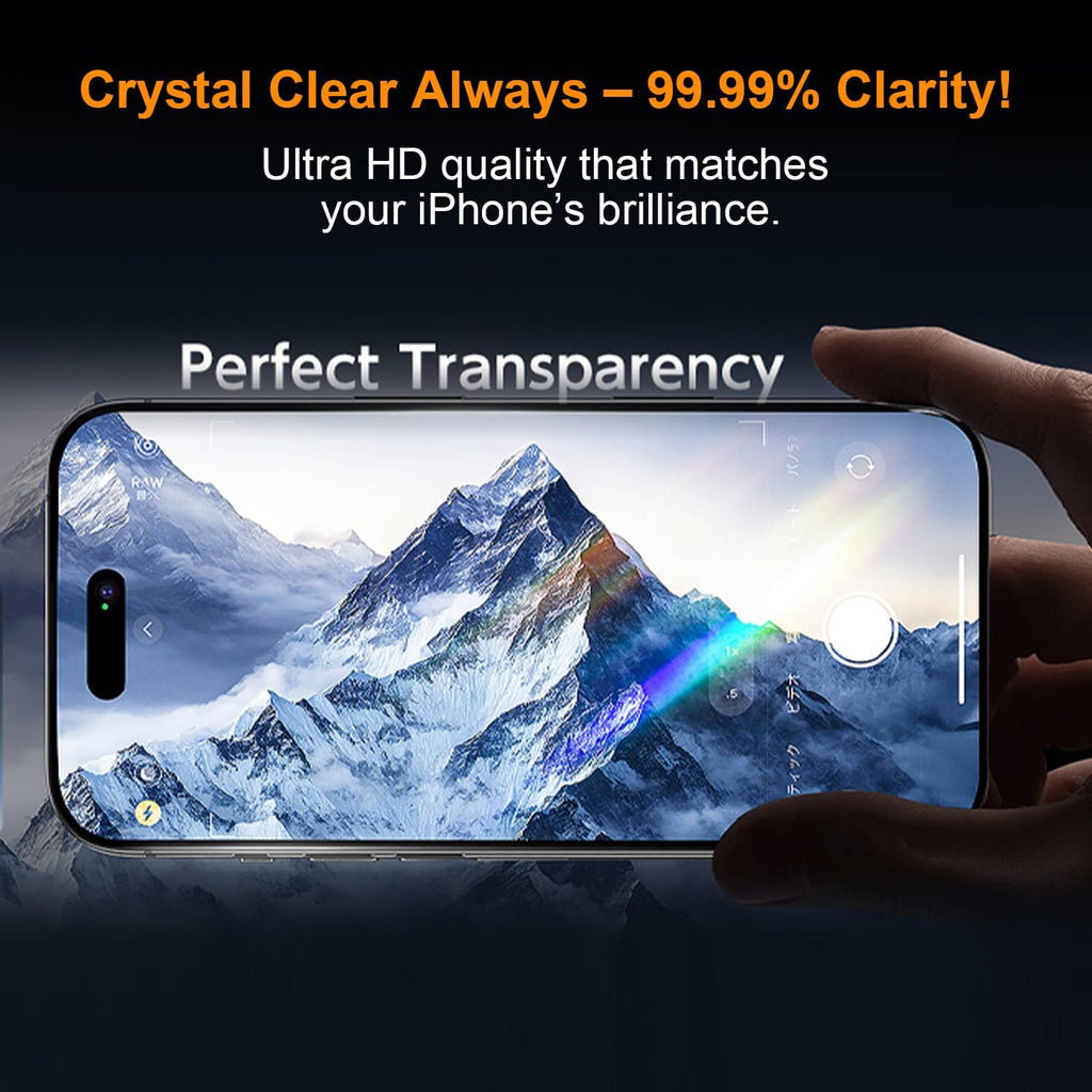 OneFish Screen Protector for iphone 13 Pro Max/14 Plus, 9H Hardness, HD Clarity Tempered Glass Film with Auto Dust-Elimination, Bubble Free, Easy Installation,2Pack