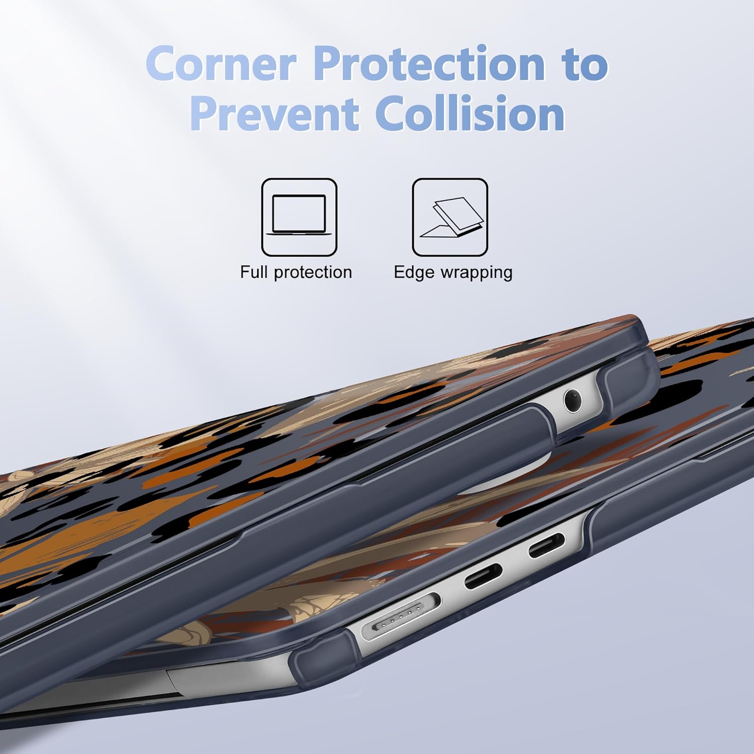 Case for MacBook Air 15 Inch 2025 2024 2023 Release M4 A3241 M3 A3114 M2 A2941, Hard Shell with Screen Protector & Keyboard Cover, Compatible with Touch ID - Palm Leaf