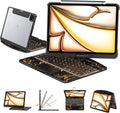 Transparent Case with Keyboard for iPad 9th (7th, 8th, and 9th Gen) 10.2 Inch,with 7-Color Backlit Wireless Keyboard,360°Rotatable Protective Case Multi-Touch Trackpad,with Pencil Holder,Black
