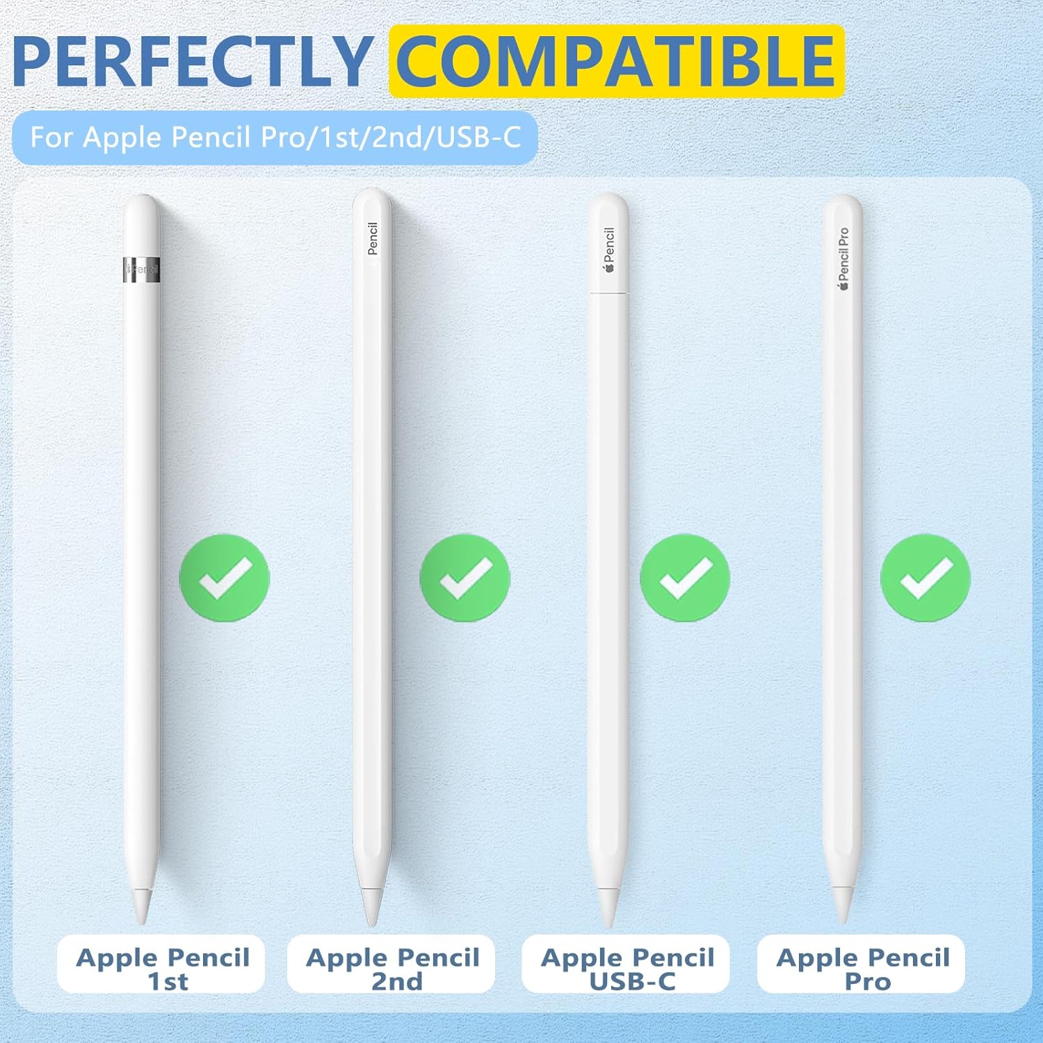 (8 Pack) Replacement Tips for Apple Pencil 2nd Generation and Apple Pencil 1st Generation,Inesore Upgraded Apple Pencil Tips Accessories Compatible with Apple Pencil 2 Generation iPad Pro Pencil Nib