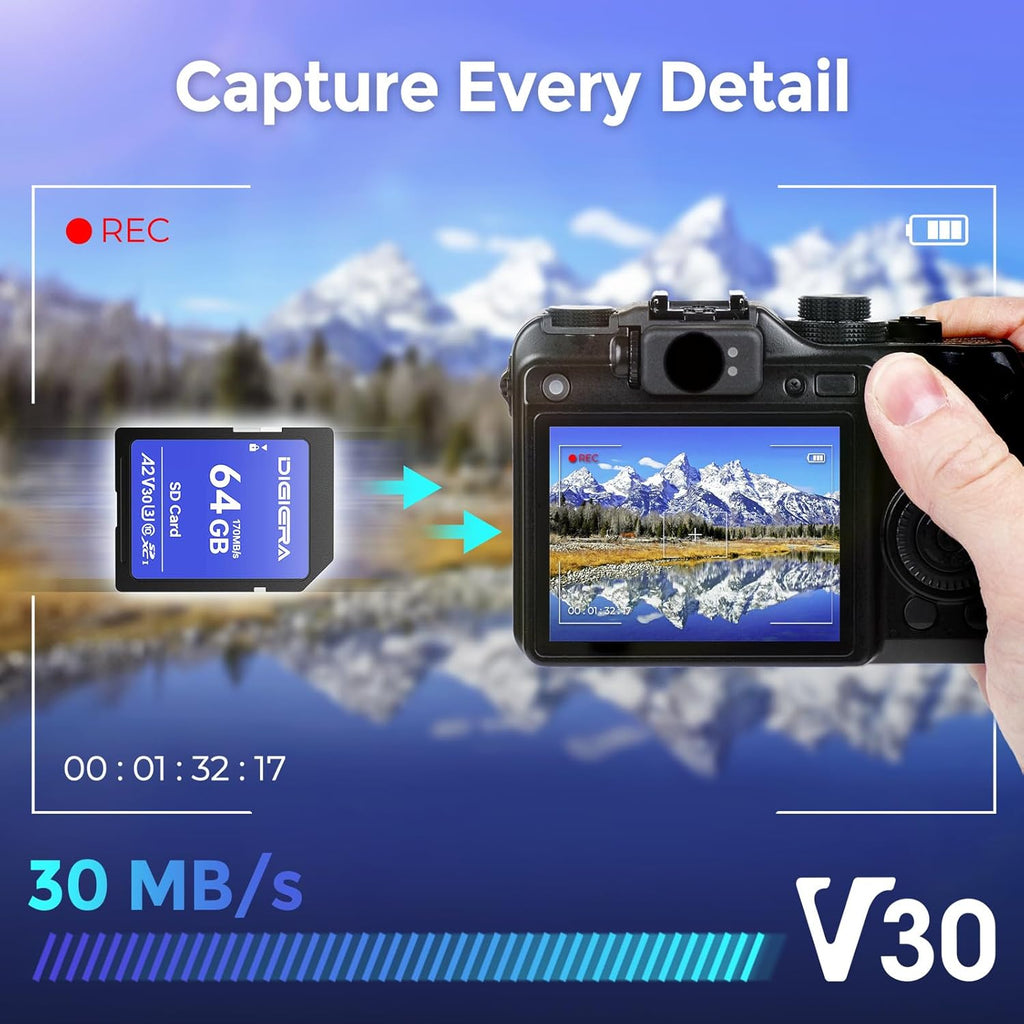 64GB LS100 SDXC UHS-I Memory Card - up to 170MB/s, C10, U3, V30, 4K UHD, SD Card for Computers, Digital Cameras, Home Theatre Devices, Car Navigation Systems (1 Pack)