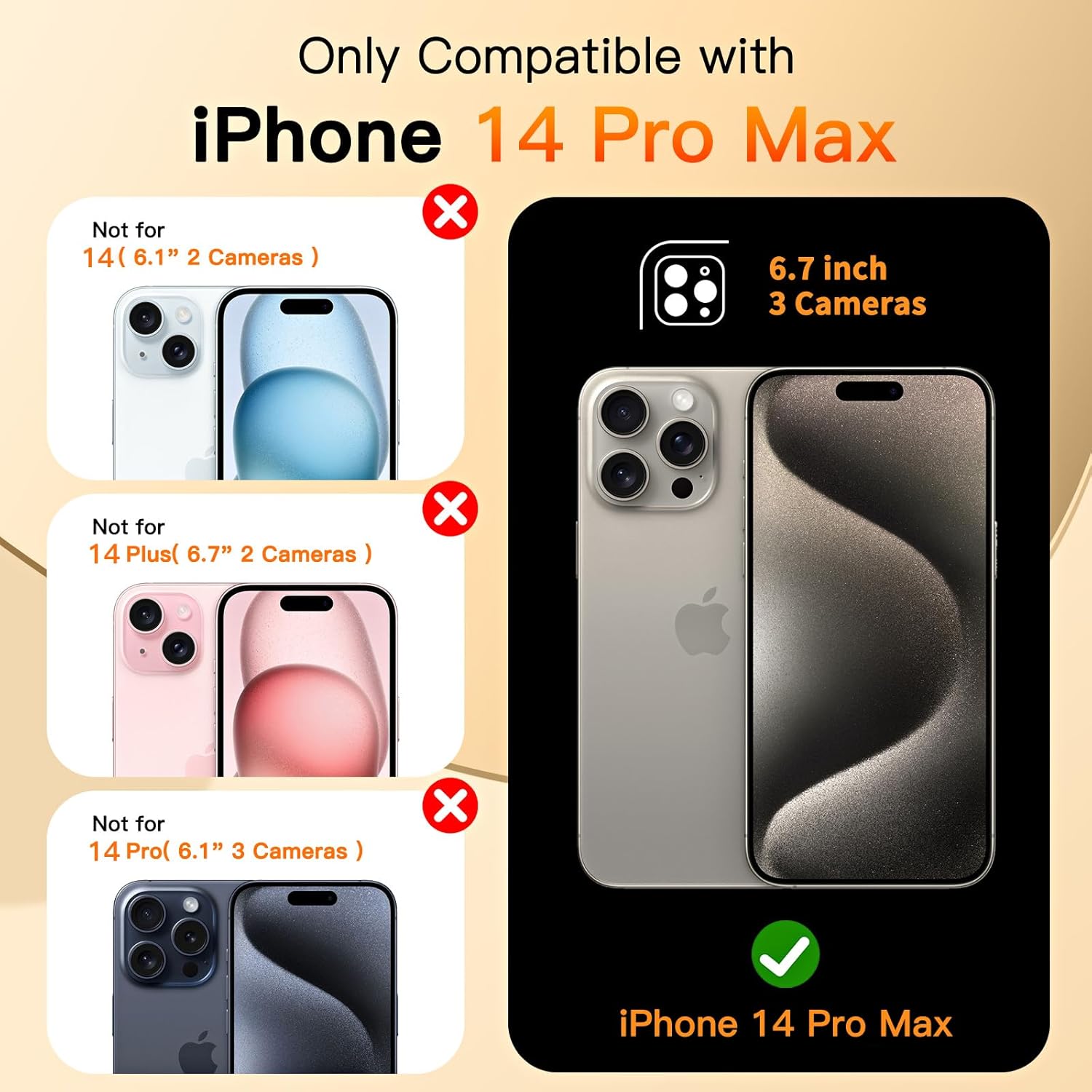 COOLQO for iPhone 14 Pro Max Case 6.7'' Upgraded 360° Spin Magnetic Stand [Compatible with Magsafe][Military Protection] Shockproof Protective Phone Holder Cover for iPhone 14 Pro Max, Red Gold