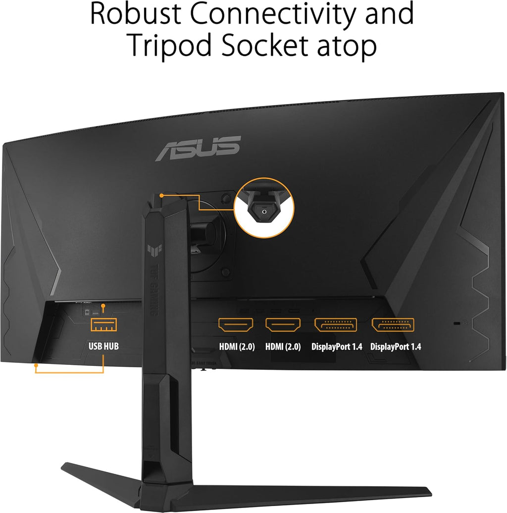 ASUS TUF Gaming 34” 1440P 1500R Curved Monitor (VG34VQL3A) - QHD (3440 x 1440), 180Hz, 1ms, Extreme Low Motion Blur, Freesync Premium Pro, 125% sRGB, DisplayHDR 400, Height Adjustable, 3 year warranty