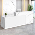 Reception Desk with Counter Modern Checkout Counter with Lockable Drawer Keyboard Tray Receptionist Desk for Office Salon Reception Table K Left 55inch/140cm