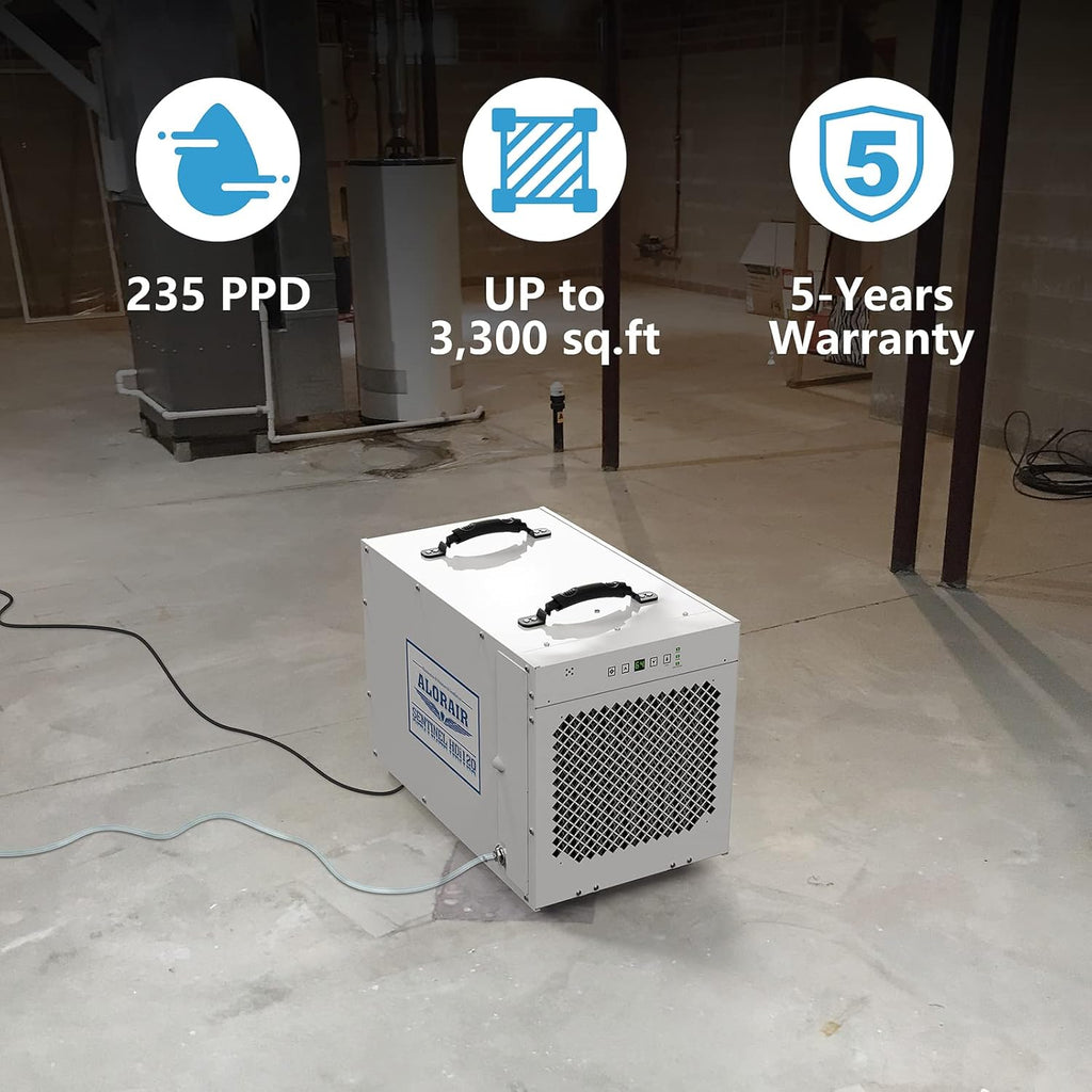 ALORAIR Sentinel HDi120 Commercial Dehumidifier with Pump, 235 Pints Whole Homes Dehumidifier for Crawl Spaces, Basements, up to 3,300 sq. ft. cETL