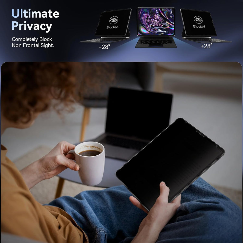 Privacy Screen Protector for iPad Air 5th&Air 4th (10.9 In)/ iPad Pro 11 (2022/21/20/18), Anti Glare Blue Light Spy Filter Private, High Sensitive Bubble-Free Easy Install Black Security Screen Shield