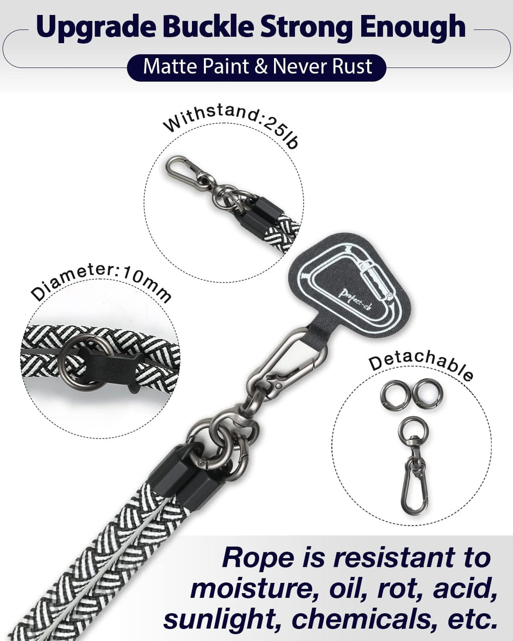 project-cb Cell Phone Lanyard ×1, Tether Tab ×2, Universal Adjustable Phone Strap, Crossbody, Neck Phone Lanyard, Rope Strap