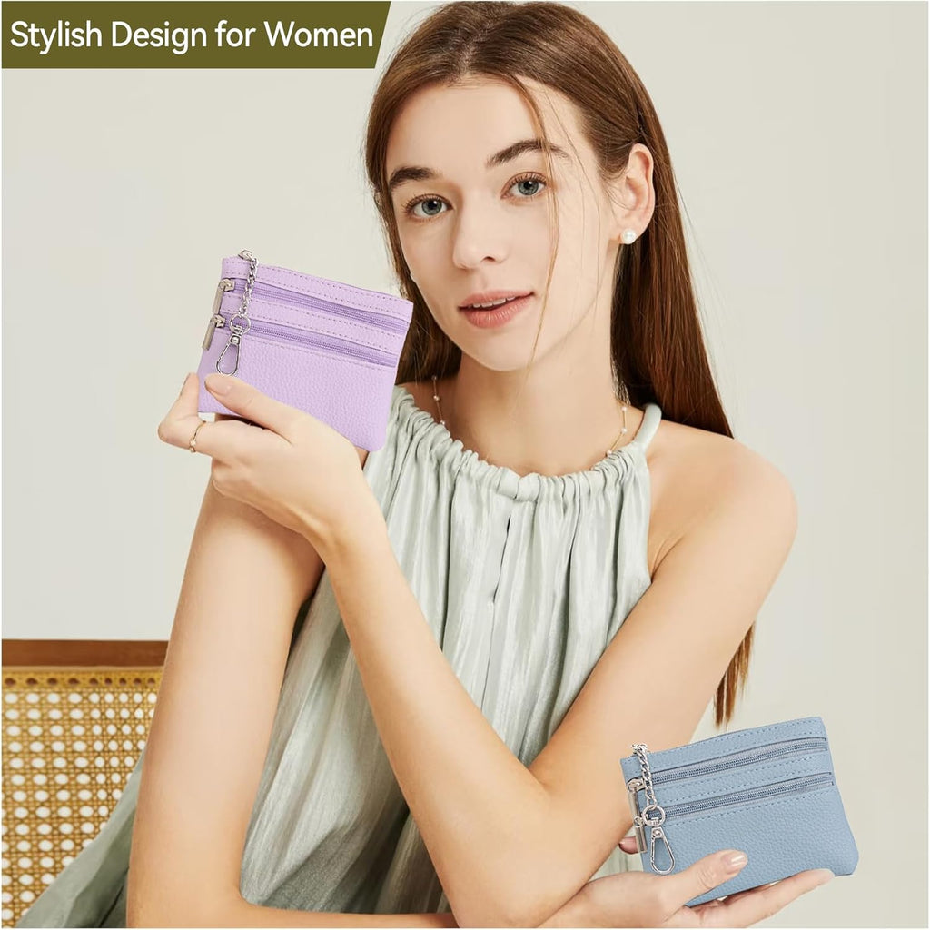 Clip and Go Strap for Phone Silver Metal Chain with Purple Pouch Wallet Crossbody Phone Lanyard for Women with Cell Phone Stand Holder 2 Patches Tether Adjustable Anti Theft for iPhone 16 Pro 15 All