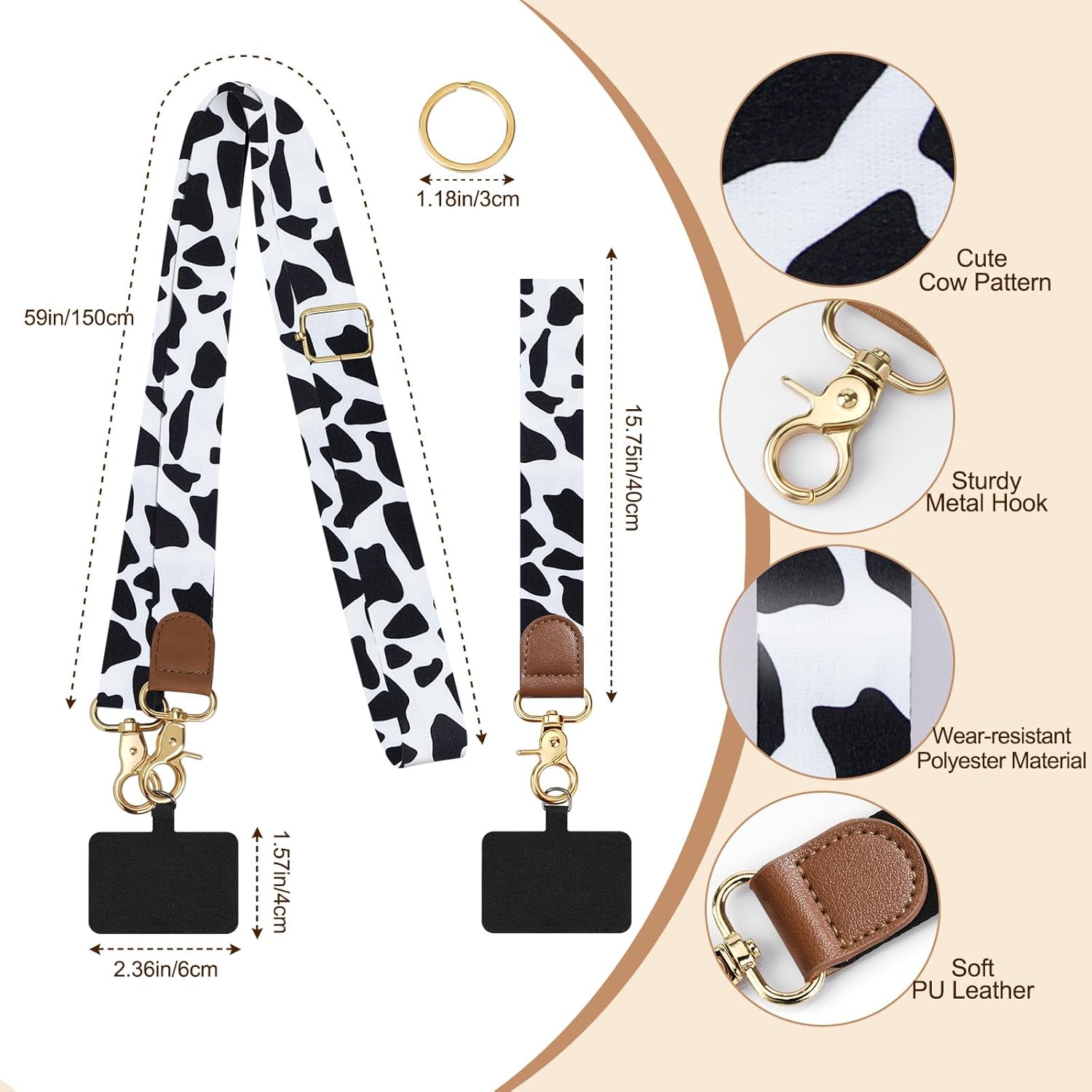 TiMOVO Phone Lanyard Crossbody Wrist Strap, Adjustable Anti-Theft Strap for Smartphone Case