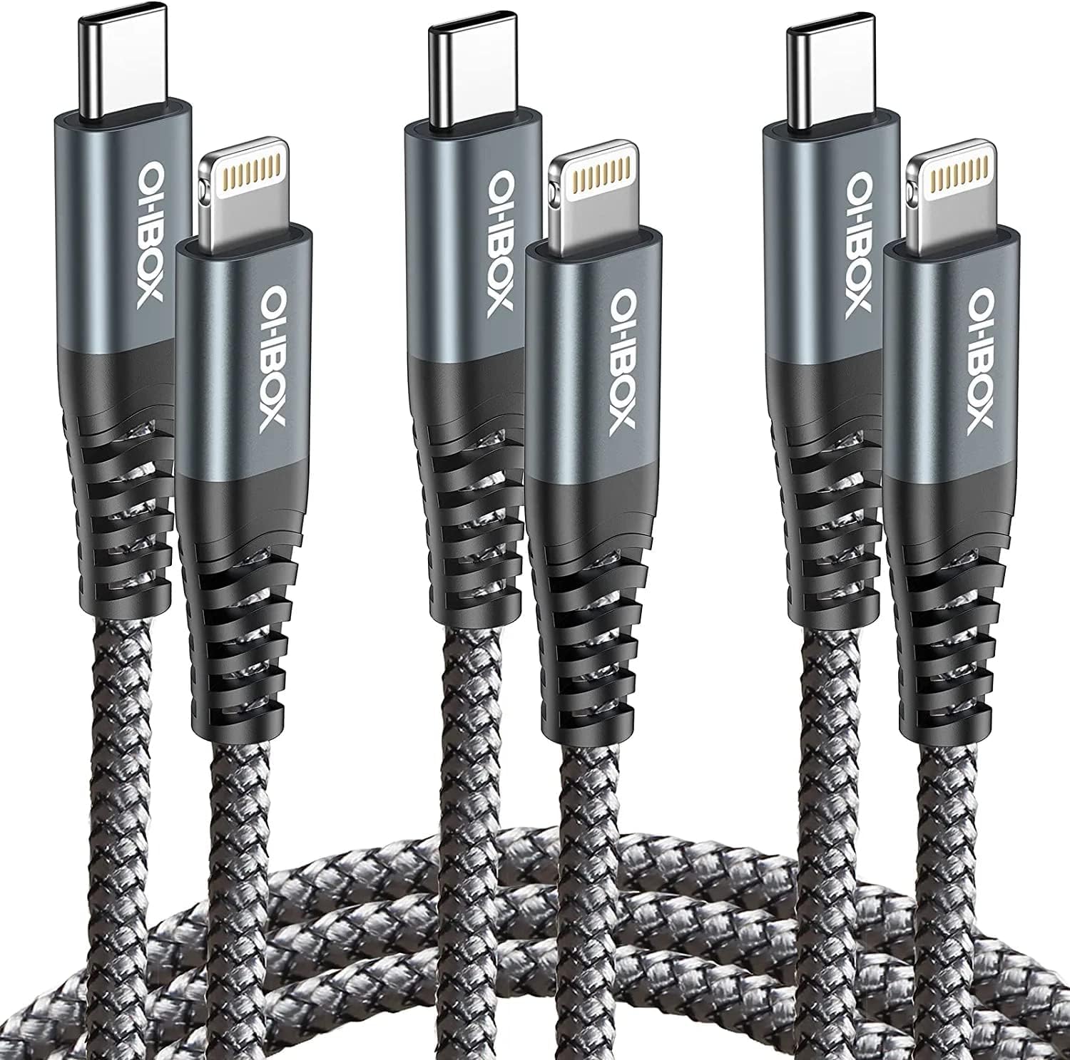 ohbox Long USB C to Lightning Cable 10FT 3Pack iPhone Charger Fast Charging Cord Type C to Lightning Cable for iPhone 14 13 12 11 Pro Max XR XS 8 Plus iPad