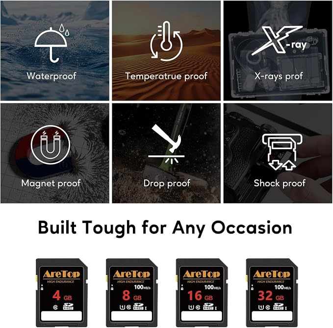 AreTop SD Card 16GB, 10 Pack UHS-I Class 10 SDHC Memory Card, 10 Pack 16GB Full - Image 6