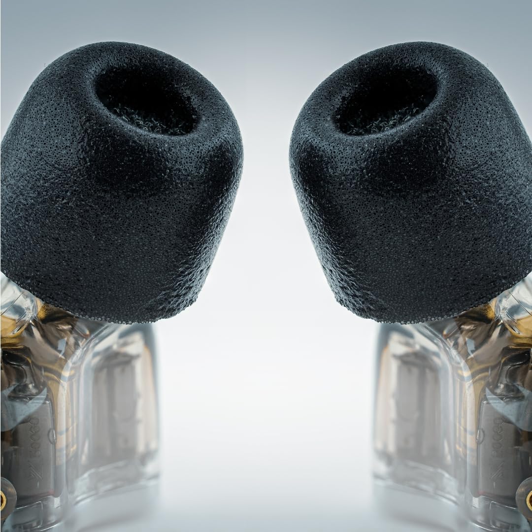 Comply 600 Core Series | Memory Foam Replacement IEM Ear Tips for Truthear, Sennheiser, Moondrop & More | Superior Noise Isolation, Ultimate Comfort, Secure Fit | Black, Large (3 Pairs)