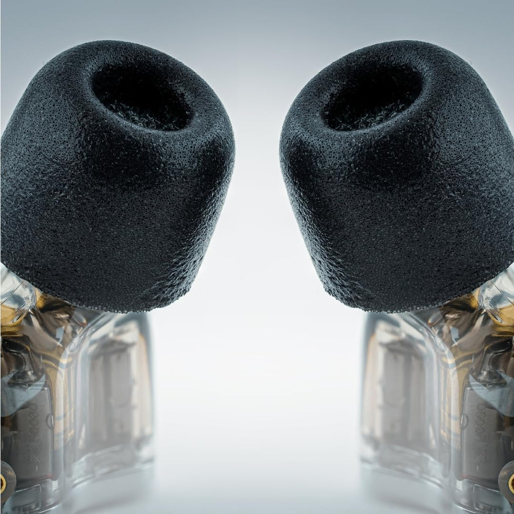 Comply 600 Core Series | Memory Foam Replacement IEM Ear Tips for Truthear, Sennheiser, Moondrop & More | Superior Noise Isolation, Ultimate Comfort, Secure Fit | TechDefender, Black, Large (3 Pairs)
