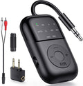 Bluetooth Transmitter Receiver, 2-in-1 Bluetooth 5.4 Adapter for TV, Airplane, Gym Equipment, Cars, PC, Supports to 2 Wireless Headphones, Cell Phones, Wireless Receiver for Car, Home Stereo- Black
