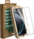 iOttie Terra iPhone 16 Pro Max Tempered Glass Screen Protector Military Grade 9H Hardness Shatterproof Scratch Resistant, Edge to Edge Protection Easy Bubble Free Install, 2 Pack