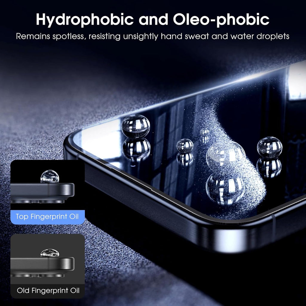 MOCOLL for iPhone 15 Pro Screen Protector Blue Light [6.1"] with Camera Lens Protector,【 Eye Protection】Anti Blue Light Tempered Glass for 15 Pro Screen Protector (2+2 Packs)