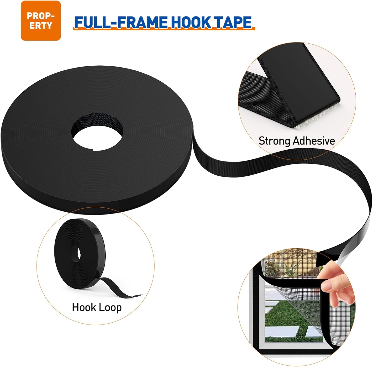 MAGZO Customized Window Screen,Screen Mesh Attachable and Detachable with Hook Tape, Durable, Washable