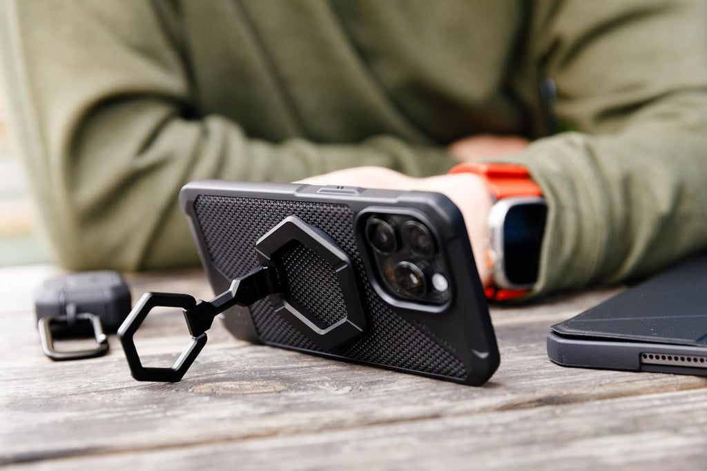 URBAN ARMOR GEAR UAG Magnetic Phone Ring Stand Compatible with MagSafe Magnet, Removable Metal Finger Ring Grip & 360 Rotation Adjustable Kickstand for iPhone 16/15, Galaxy S25, S24, Black/Silver