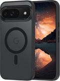 Magnetic for Google Pixel 9/Pixel 9 Pro Case, [Military Grade Drop Protection] [Compatible with MagSafe] Shockproof Slim Translucent Matte Anti-Slip for Women Girls Men Case, Black