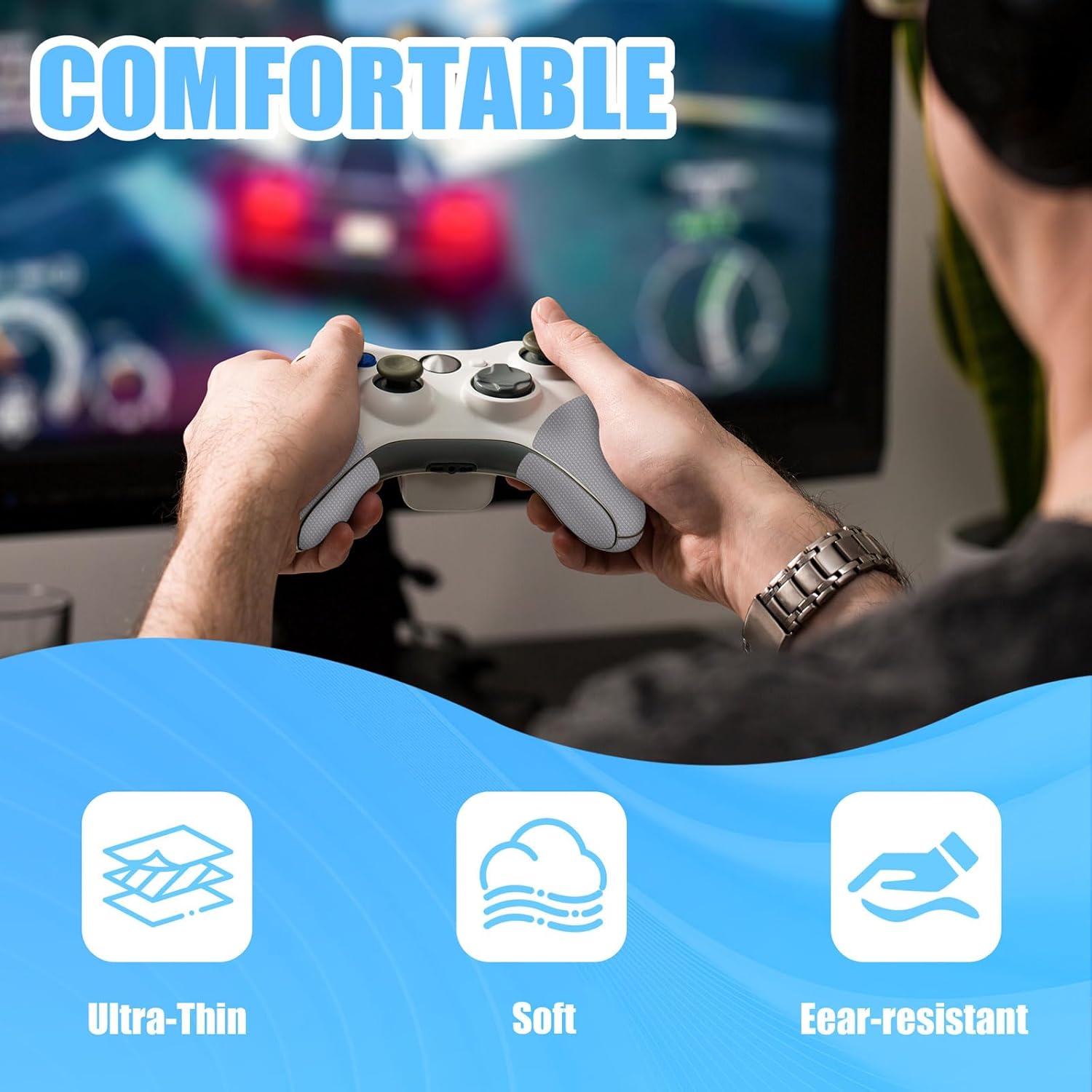 Rubber Grip Tape, Ultra-Thin Strong Adhesive Anti-Slip Waterproof Heat Resistant Wear-Resistant Cushion Pad, Making Handles or Contact Surfaces Safer, with Grip and Comfort (Gray, 2In x 10Ft)