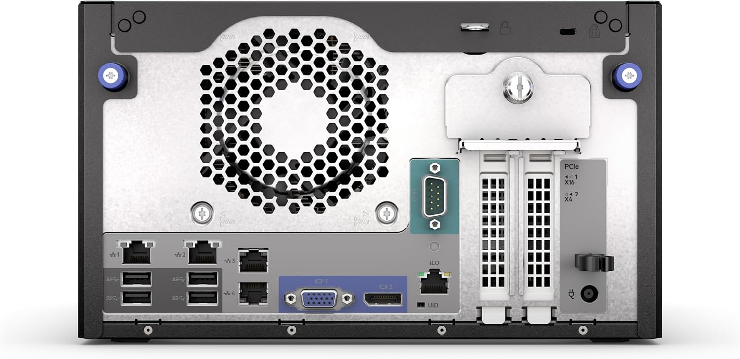 Hewlett Packard Enterprise ProLiant MicroServer Gen11 Tower Server, Intel Xeon E-2414 Processor, 16GB Memory, External 180W US Power Supply (HPE Smart Choice P78521-005)