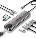 Lemorele USB C Hub Multiport Adapter 9 in 1 w/Gigabit Ethernet, 100W PD, HDMI 4K, 3 USB 2.0, 5Gbps USB C Data Port, SD/TF Card Reader, Dongle Docking Station for MacBook Lenovo HP Dell Laptops
