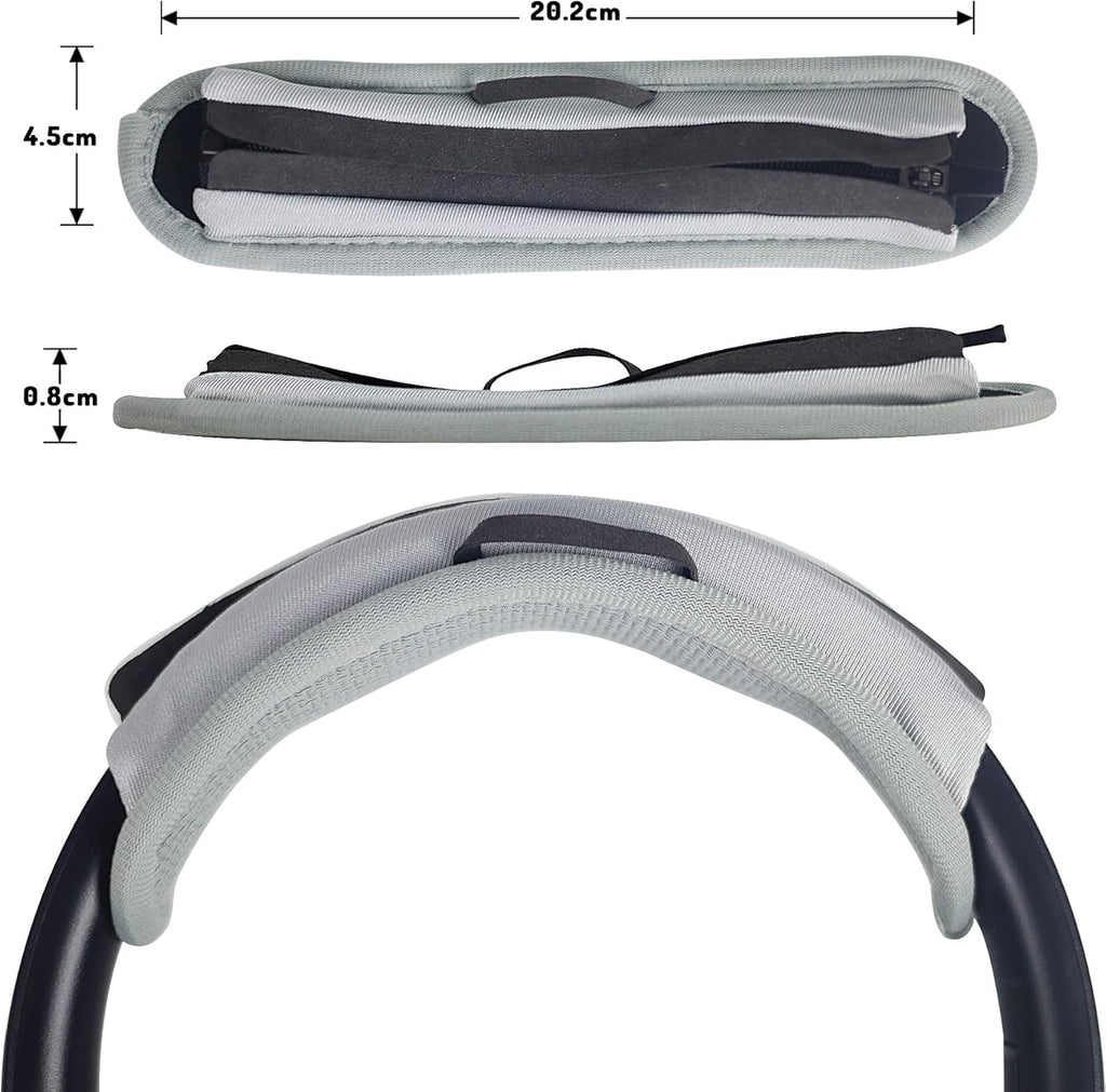 Adhiper Universal Headphone Headband Cover for Sony Beats Bose Soundcore HyperX ATH Skullcandy JBL Jabra, Headband Cover Protector for Sony XM6, XM5, XM4 & Beats Studio Pro/Solo4 Headphones - Gray