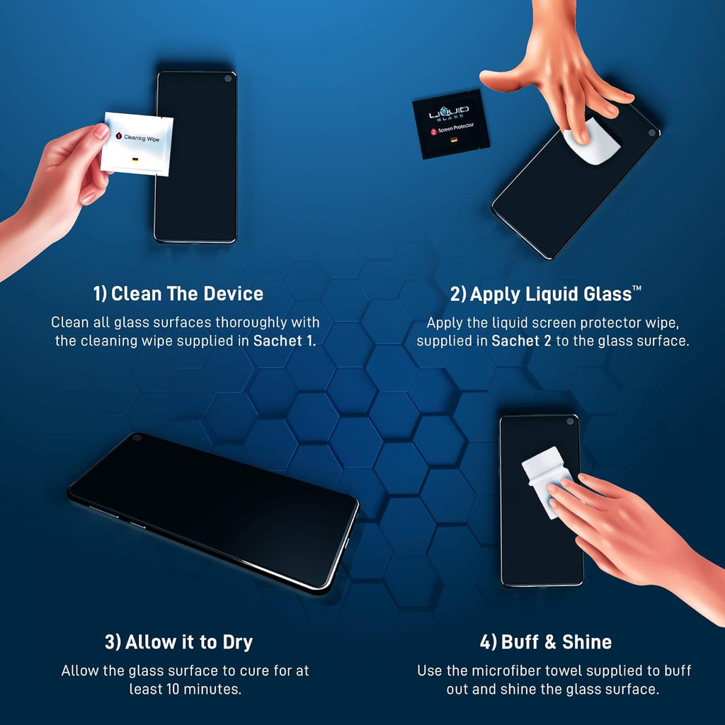 LIQUID GLASS Screen Protector Wipe On Scratch and Shatter Resistant Nano Protection for All Phones Tablets Smart Watches - Universal (New and Advanced)