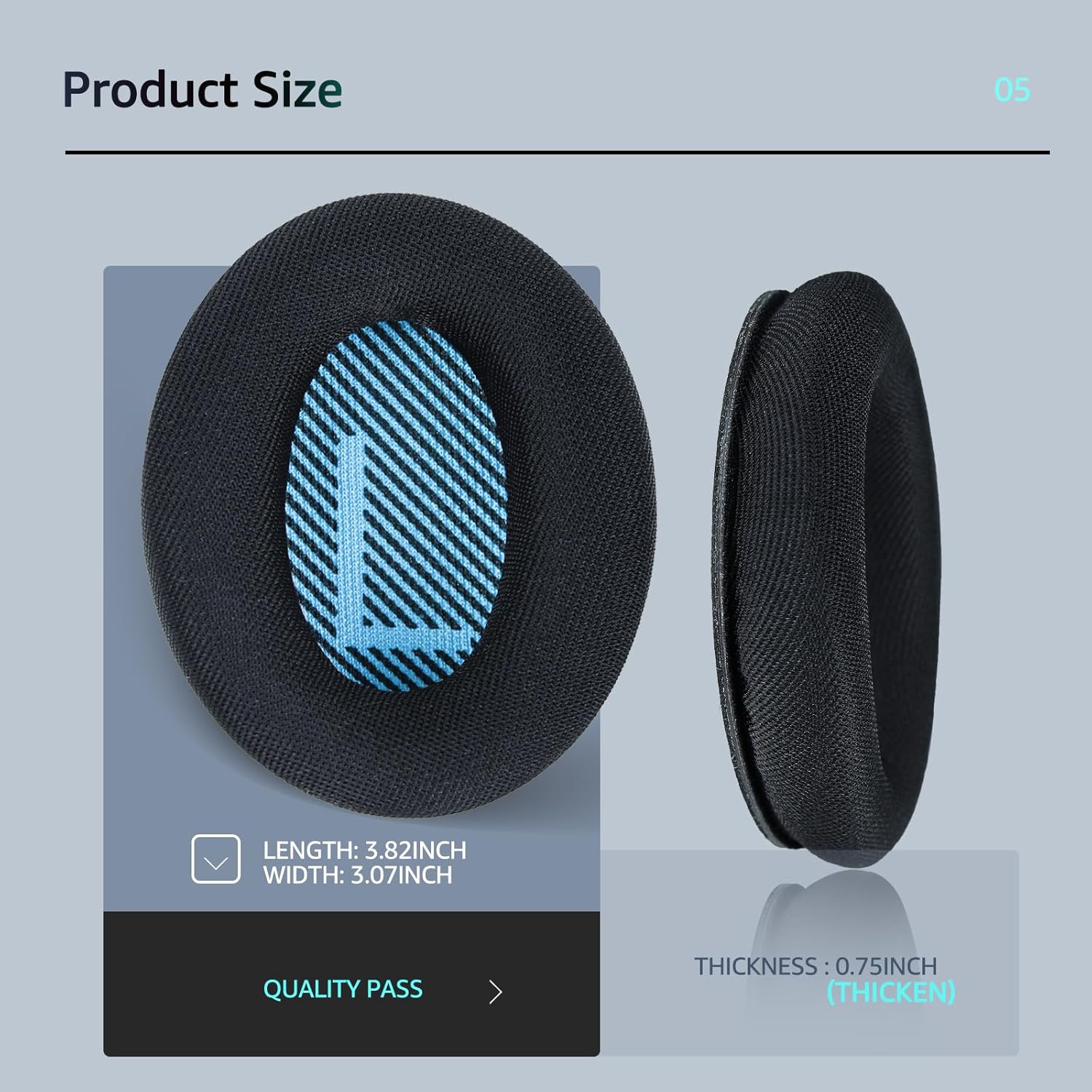 Fabric Comfort -Wzsipod Ear Pads for Bose QuietComfort 35/Qc35ii Headphones, Compatible with QC45 QC25 QC2 QC15 & More Series, Replacement Exclusive Styles, s1