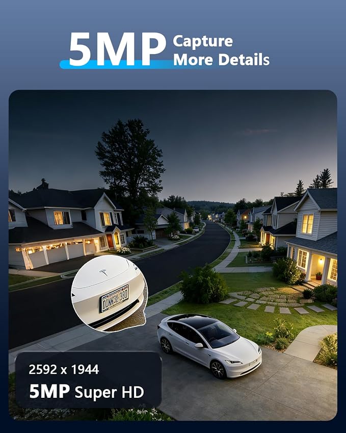 5MP Wired Security Camera System Outdoor, 16CH DVR - Image 3