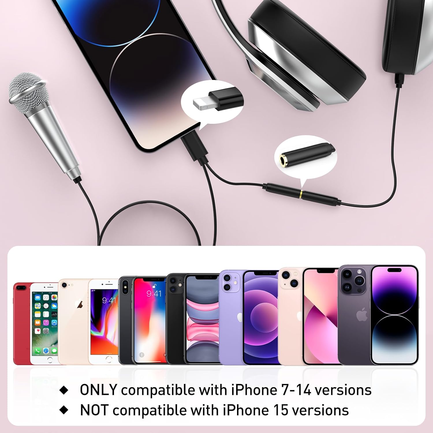 2PCS Mini Microphone for iPhone iPad Small ASMR Tiny Microphone for Voice Video Recording Singing, Vlogging, YouTube Two Mics Silver and Blue